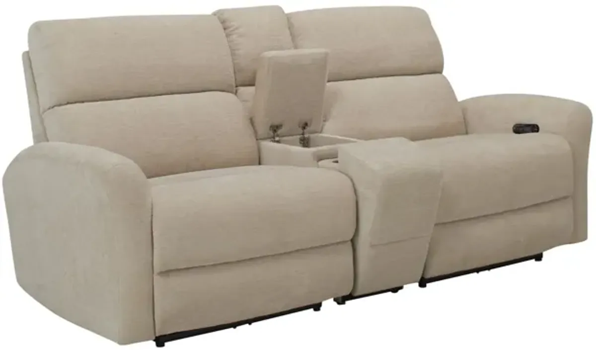 Fletcher 3-pc. Power Console Loveseat w/ Power Headrests in Shambala Porcelain by Bellanest