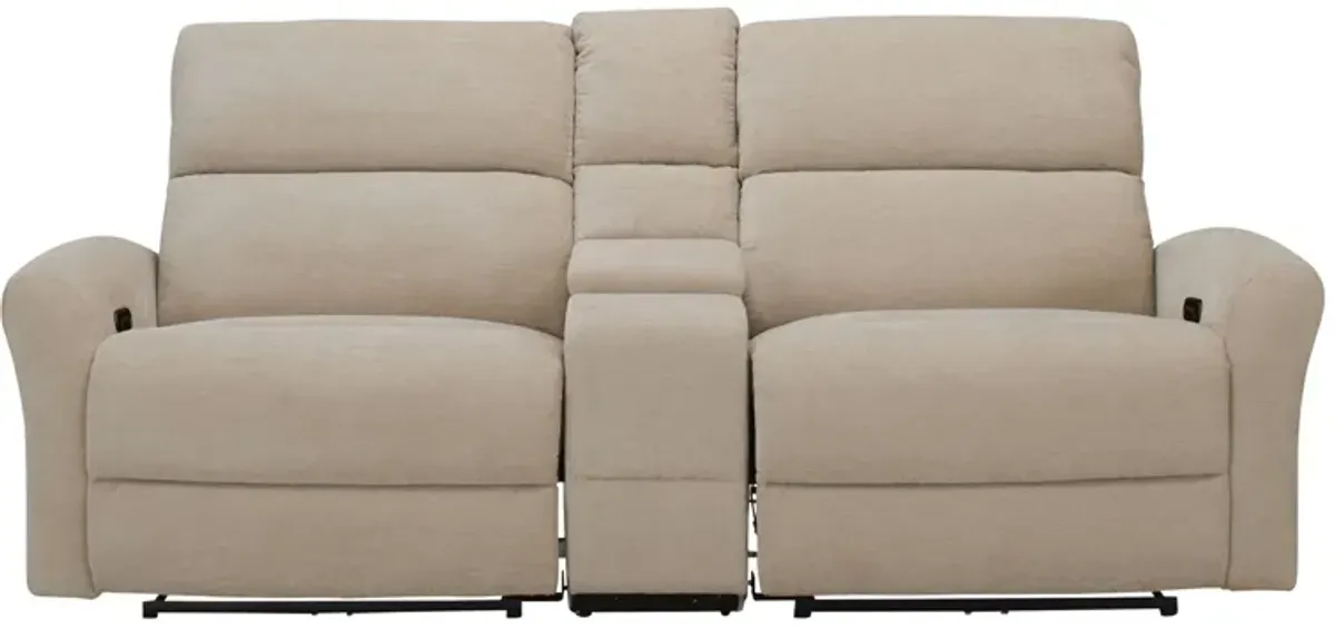 Fletcher 3-pc. Power Console Loveseat w/ Power Headrests in Shambala Porcelain by Bellanest