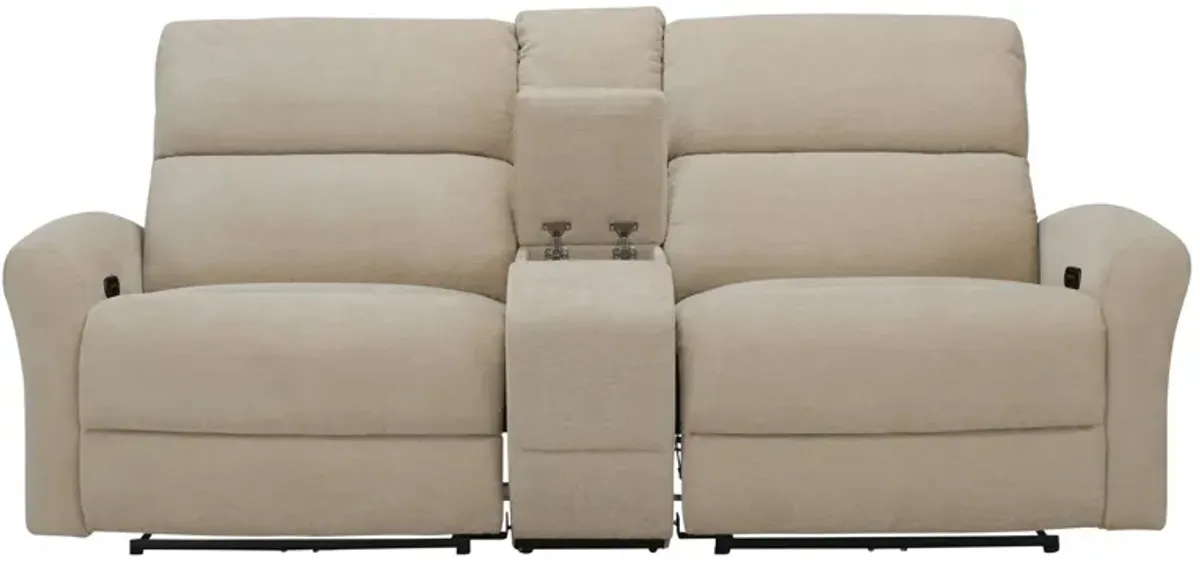 Fletcher 3-pc. Power Console Loveseat w/ Power Headrests in Shambala Porcelain by Bellanest