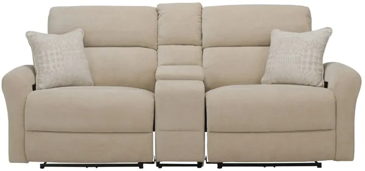 Fletcher 3-pc. Power Console Loveseat w/ Power Headrests in Shambala Porcelain by Bellanest