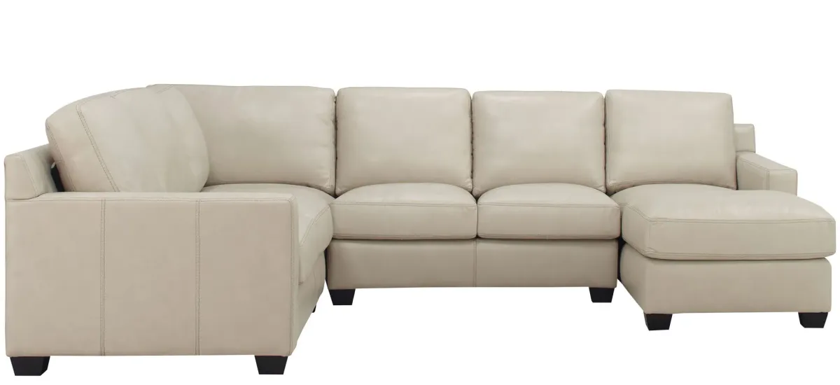 Anaheim Leather 4-pc. Sectional in White by Bellanest