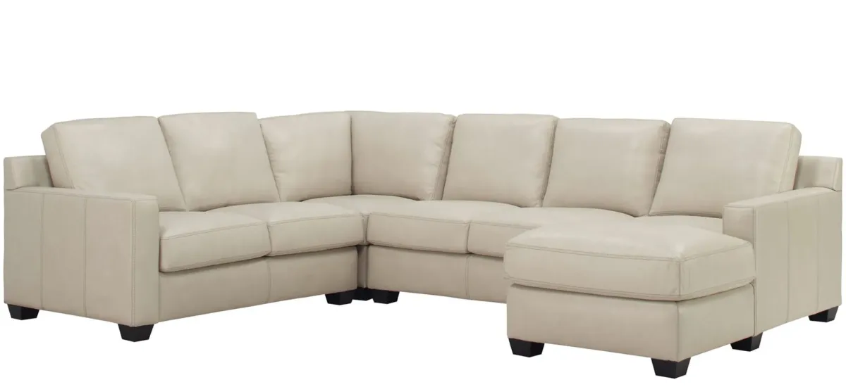 Anaheim Leather 4-pc. Sectional in White by Bellanest