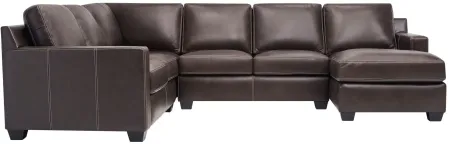 Anaheim Leather 4-pc. Sectional in Brown by Bellanest