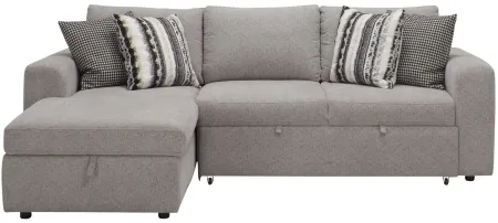 Barry 2-pc. Sofa Chaise w/ Pop-Up Sleeper in Gray by Bellanest