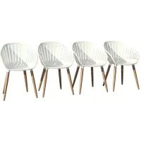 Amazonia Outdoor Eucalyptus Dining Chair - Set of 4 in Driftwood Gray by International Home Miami