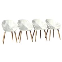 Amazonia Outdoor Eucalyptus Dining Chair - Set of 4 in White by International Home Miami