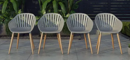 Amazonia Outdoor 4-pc. Eucalyptus Chairs in Driftwood Gray by International Home Miami