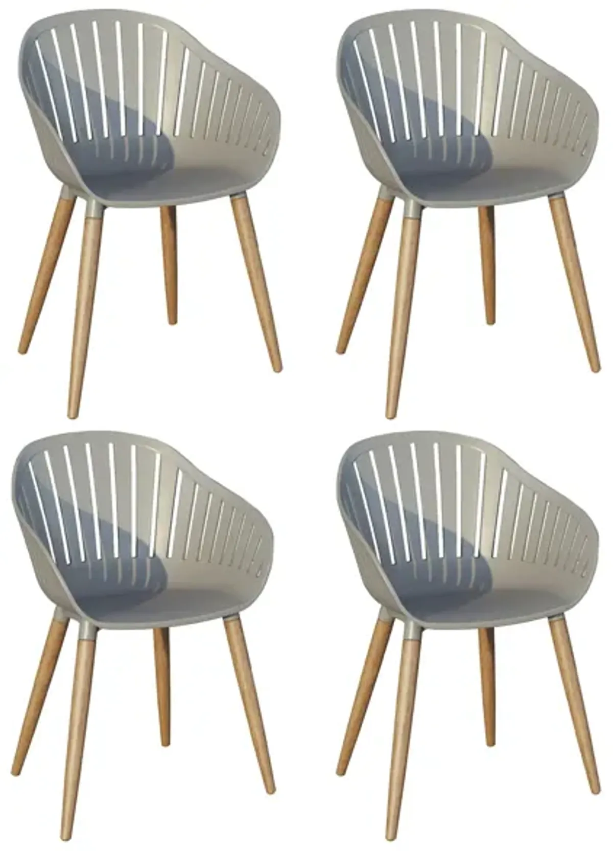 Amazonia Outdoor 4-pc. Eucalyptus Chairs in Driftwood Gray by International Home Miami