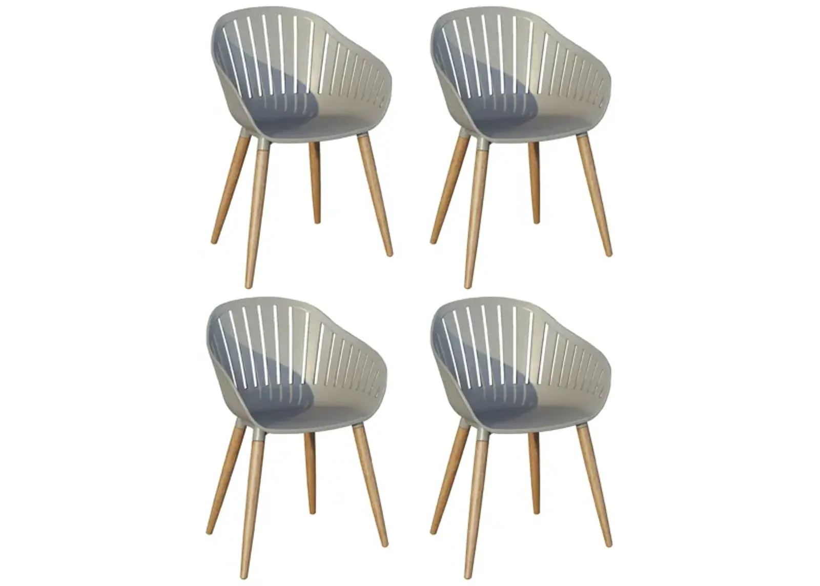 Amazonia Outdoor 4-pc. Eucalyptus Chairs in Driftwood Gray by International Home Miami