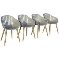 Amazonia Outdoor 4-pc. Eucalyptus Chairs in Driftwood Gray by International Home Miami