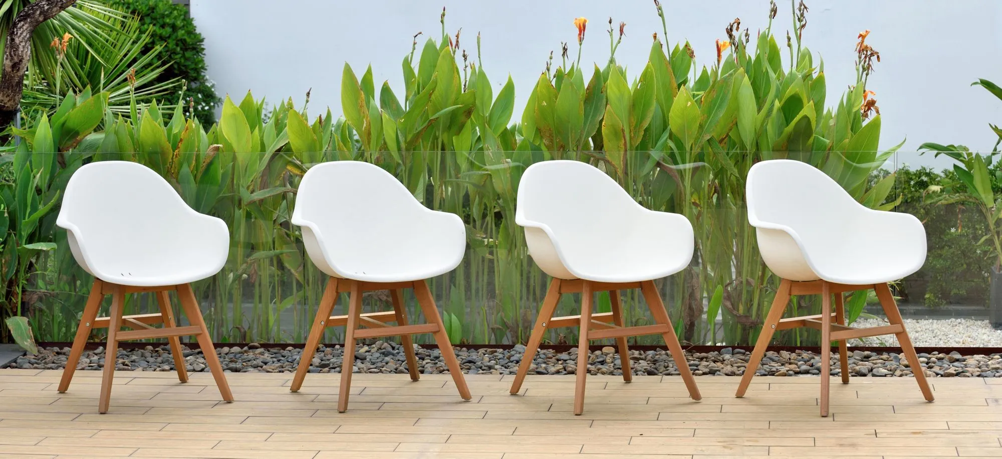 Amazonia Outdoor 4-pc. Eucalyptus Chairs in Brown by International Home Miami