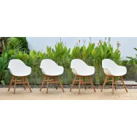 Amazonia Outdoor 4-pc. Eucalyptus Chairs in Brown by International Home Miami