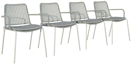 Amazonia Outdoor 4-pc. Rope Steel Chairs in Brown by International Home Miami