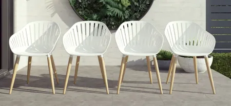 Amazonia Outdoor 4-pc. Teak Chairs in Brown by International Home Miami