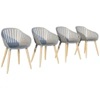 Amazonia Outdoor 4-pc. Teak Chairs in Ash Gray by International Home Miami