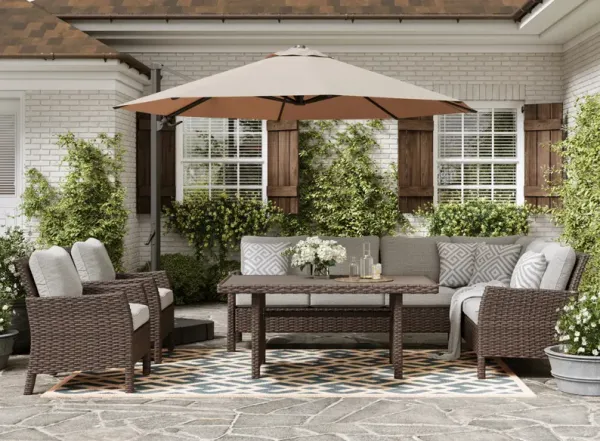 Marin Outdoor Banquette w/2 Chairs