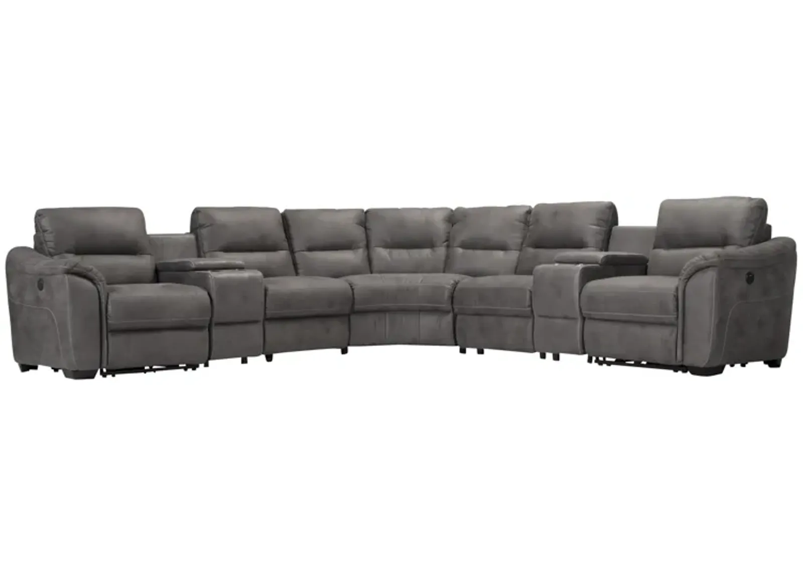 Rockland Microfiber 7-pc. Power Sectional in Gray by Bellanest