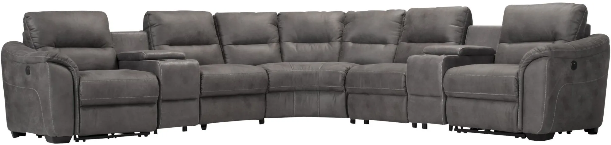 Rockland Microfiber 7-pc. Power Sectional in Gray by Bellanest