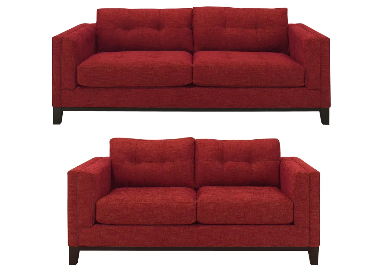 Mirasol Living Room Set in Suede So Soft Cardinal by H.M. Richards