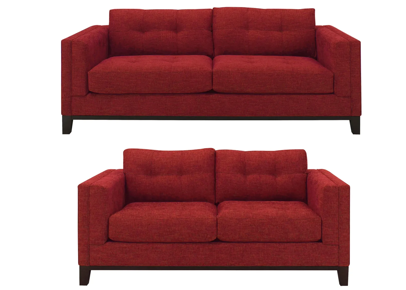 Mirasol Living Room Set in Suede So Soft Cardinal by H.M. Richards