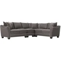 Foresthill 4-pc. Loveseat Sectional Sofa in Suede So Soft Slate by H.M. Richards