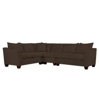 Foresthill 4-pc. Loveseat Sectional Sofa in Suede So Soft Chocolate by H.M. Richards