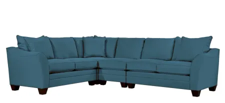 Foresthill 4-pc. Loveseat Sectional Sofa in Suede So Soft Lagoon by H.M. Richards