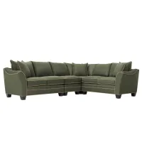Foresthill 4-pc. Loveseat Sectional Sofa in Suede So Soft Pine/Khaki by H.M. Richards