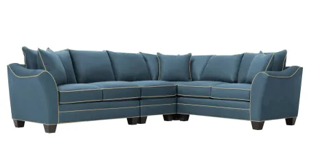 Foresthill 4-pc. Loveseat Sectional Sofa in Suede So Soft Indigo/Mineral by H.M. Richards