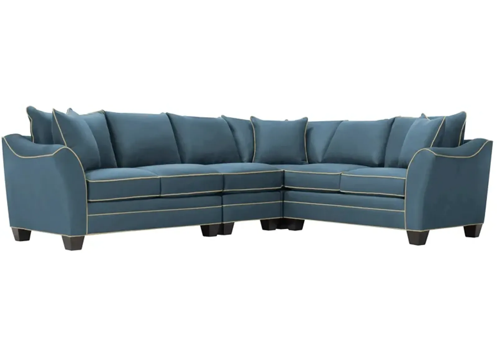 Foresthill 4-pc. Loveseat Sectional Sofa in Suede So Soft Indigo/Mineral by H.M. Richards