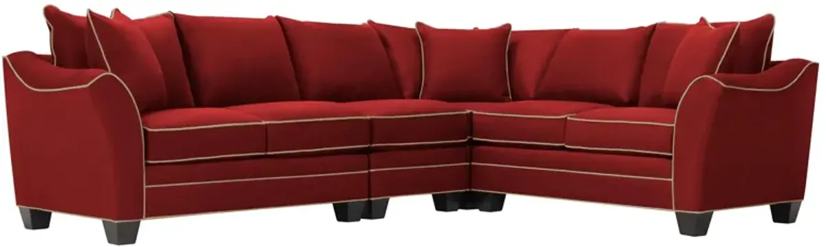 Foresthill 4-pc. Loveseat Sectional Sofa in Suede So Soft Cardinal/Mineral by H.M. Richards