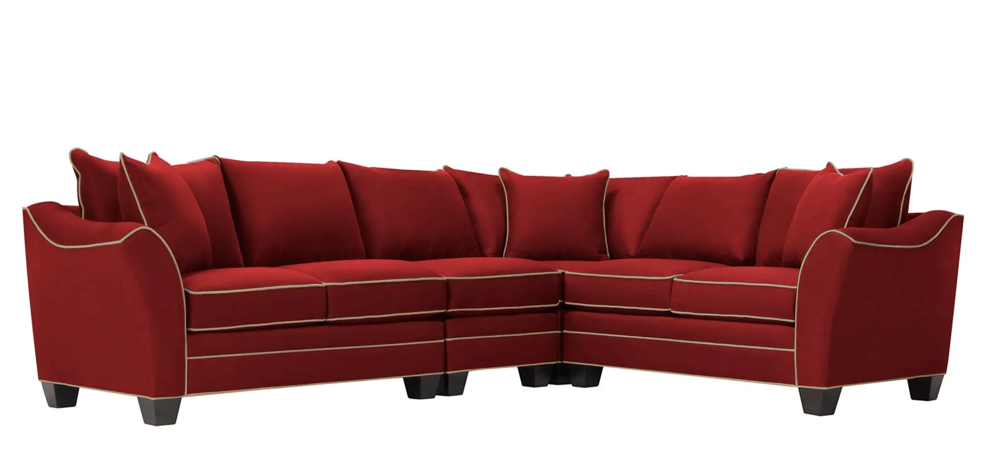 Foresthill 4-pc. Loveseat Sectional Sofa in Suede So Soft Cardinal/Mineral by H.M. Richards