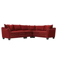 Foresthill 4-pc. Loveseat Sectional Sofa in Suede So Soft Cardinal/Mineral by H.M. Richards