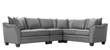 Foresthill 4-pc. Loveseat Sectional Sofa in Suede So Soft Platinum/Slate by H.M. Richards
