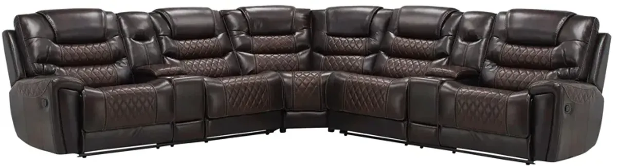 Corrigan 3-pc. Reclining Sectional in Brown by Corinthian