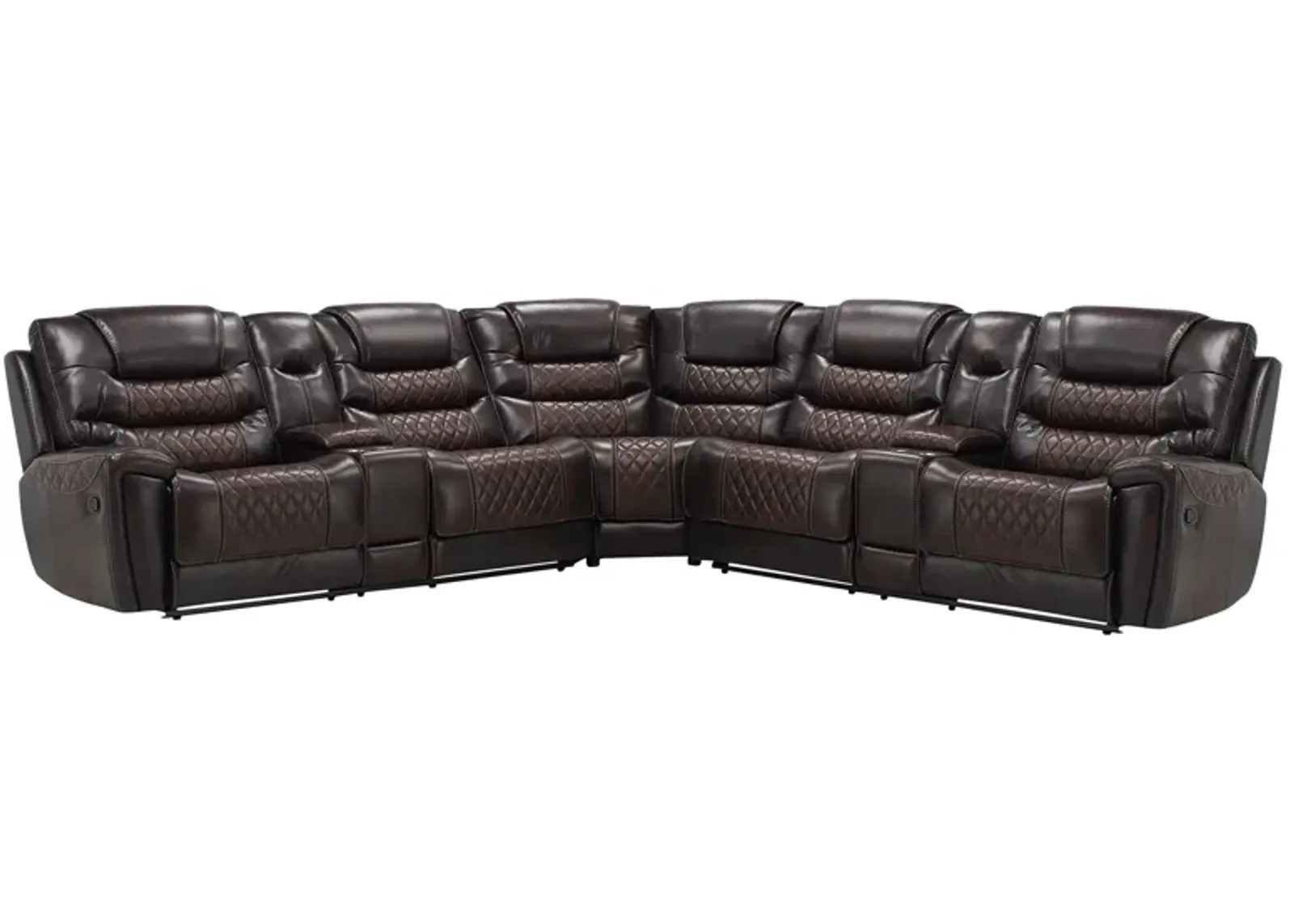 Corrigan 3-pc. Reclining Sectional in Brown by Corinthian