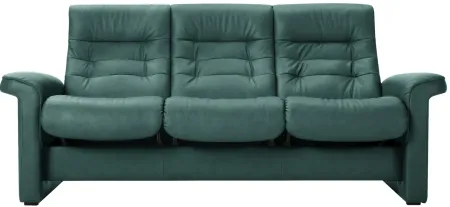 Stressless Sapphire Leather Reclining Sofa in Paloma Aqua Green by Stressless