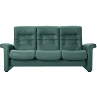 Stressless Sapphire Leather Reclining Sofa in Paloma Aqua Green by Stressless