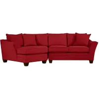 Foresthill 2-pc. Left Hand Cuddler Sectional Sofa in Suede So Soft Cardinal by H.M. Richards