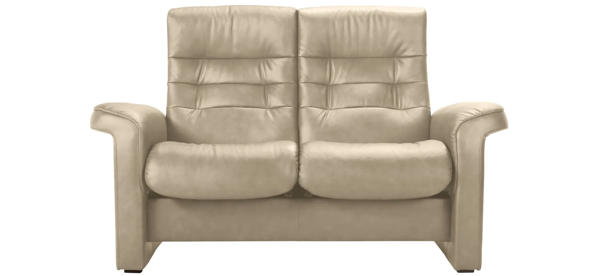 Stressless Sapphire Leather Reclining Loveseat in Paloma Light Grey by Stressless