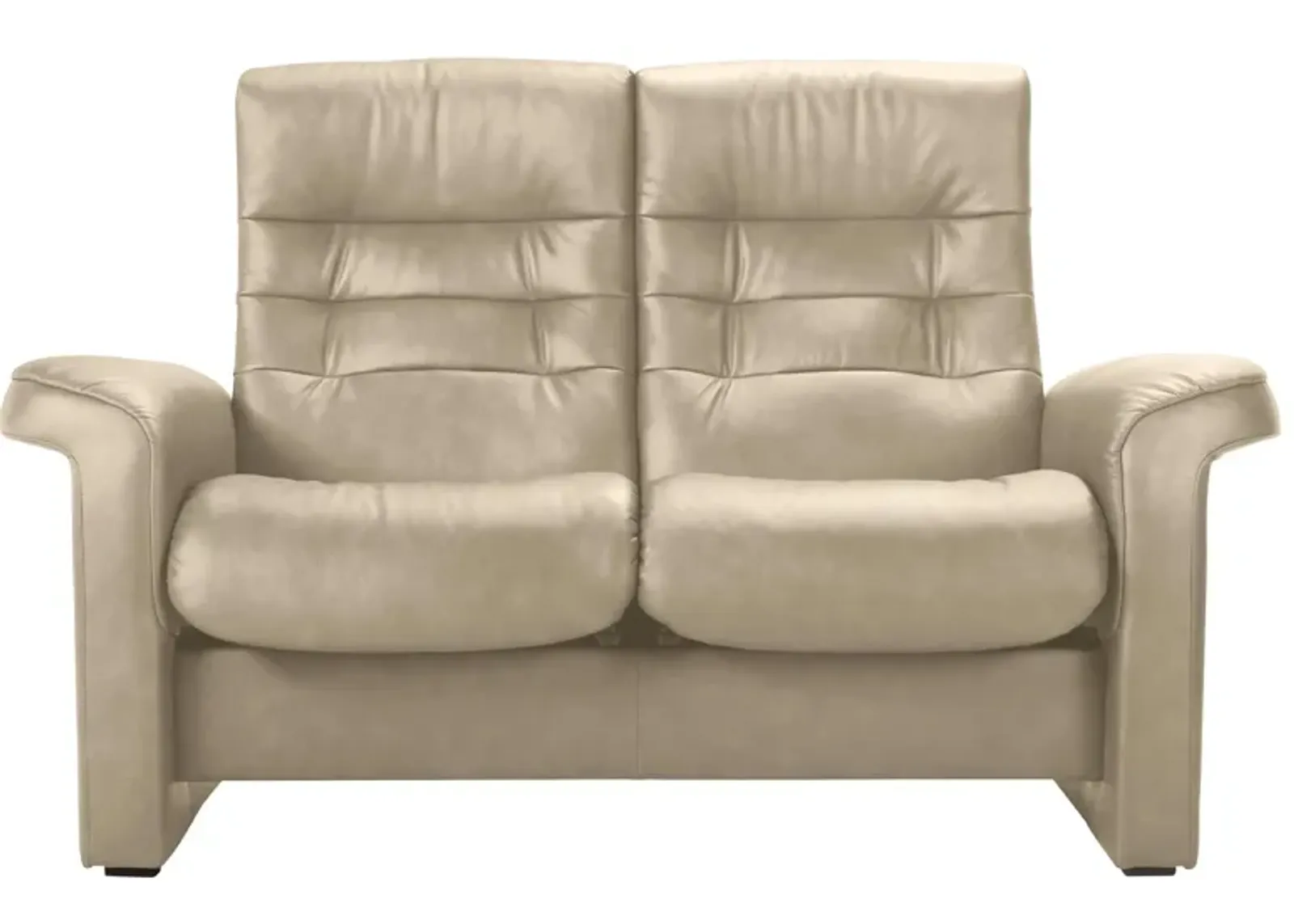 Stressless Sapphire Leather Reclining Loveseat in Paloma Light Grey by Stressless