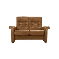 Stressless Sapphire Leather Reclining Loveseat in Paloma Taupe by Stressless