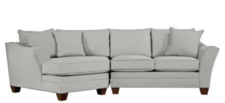 Foresthill 2-pc. Left Hand Cuddler Sectional Sofa in Suede So Soft Platinum by H.M. Richards