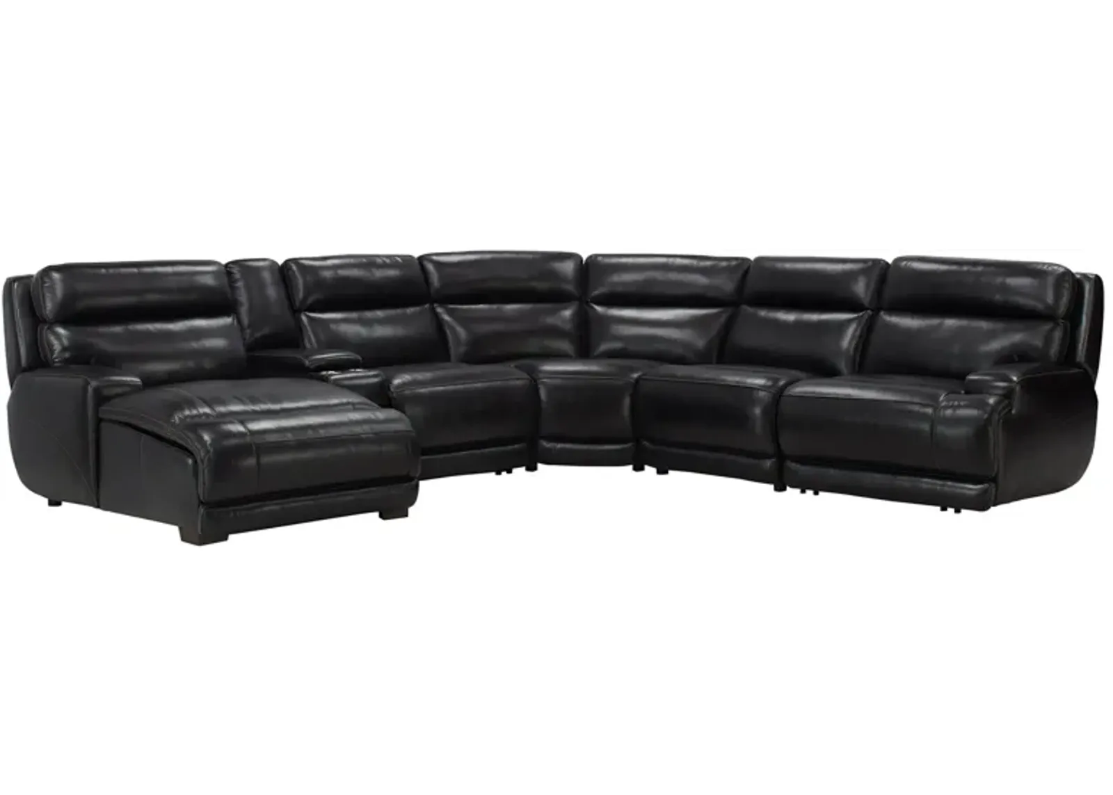 Tompkins Leather 6-pc. Sectional in Blackberry by Bellanest