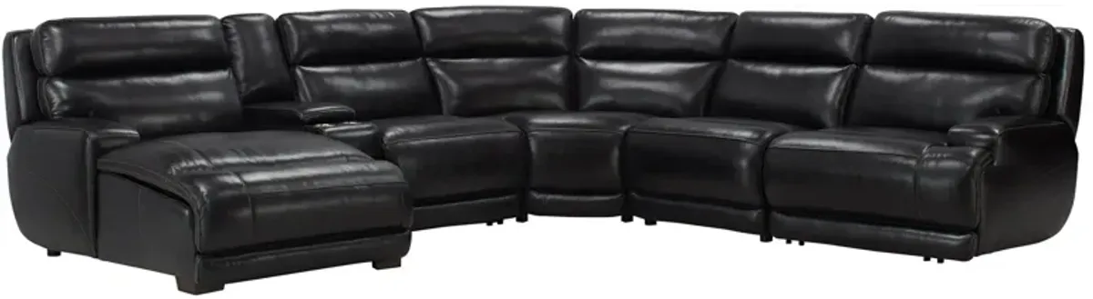 Tompkins Leather 6-pc. Sectional in Blackberry by Bellanest