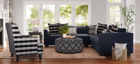Daine 2-pc. Sectional in Popstich Navy by Fusion Furniture