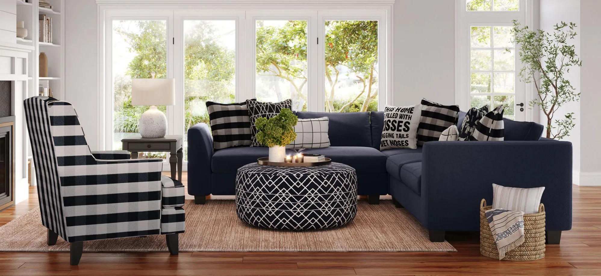 Daine 2-pc. Sectional in Popstich Navy by Fusion Furniture