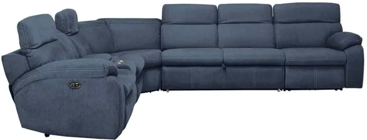 Enbright Microfiber 6-pc. Power-Reclining Sectional w/ Pop-Up Sleeper