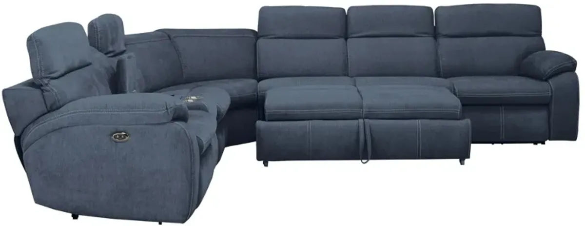 Enbright Microfiber 6-pc. Power-Reclining Sectional w/ Pop-Up Sleeper