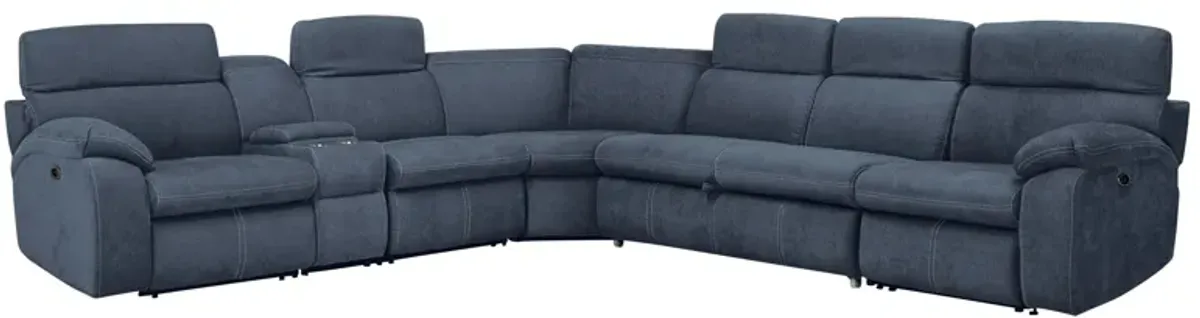 Enbright Microfiber 6-pc. Power-Reclining Sectional w/ Pop-Up Sleeper